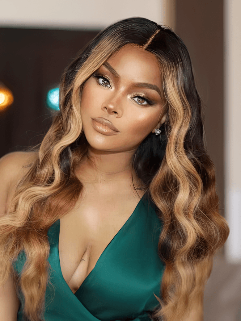 18" 13X4 Pre Everything Plum Wine Red/Golden Blonde Highlights/Burgundy Highlight Wigs 150%-180% Density