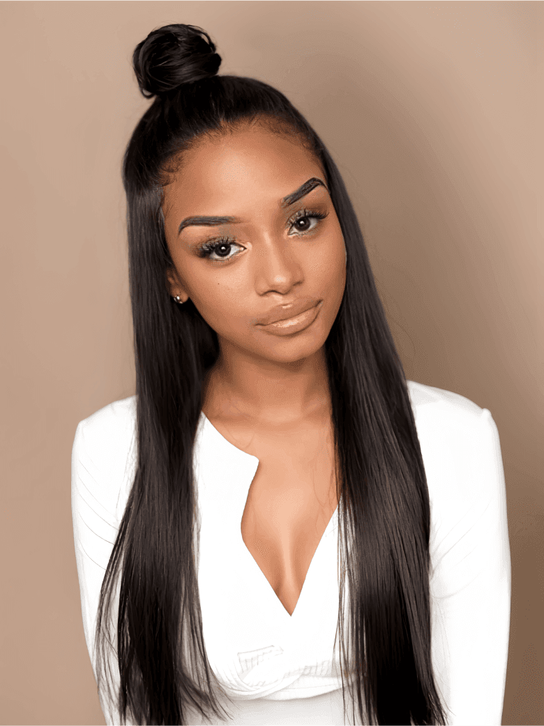 Unice Full Lace Straight Human Hair Wigs 180% Density & 7x5 Lace Yaki Straight Remy Hair Wigs