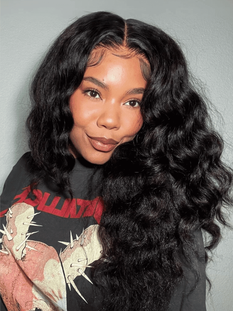 24'' Hand-Tied V Part Kinky Hair Straight Wig Upgrade U Part Human Hair Wig Beginner Friendly