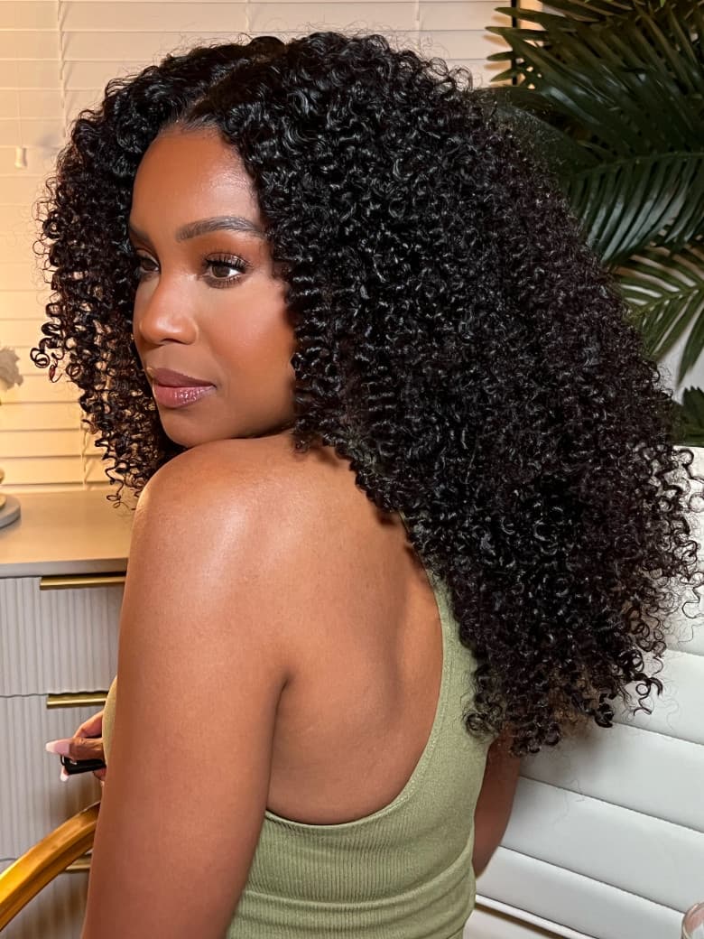 Hot Lace Part Wig Breathable Kinky Curly Wigs Natural Hairline