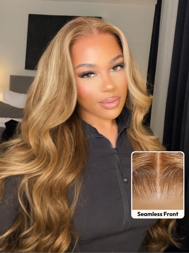 [20"-24"]UNice Bye-Bye Knots Wig Pre-Cut 7x5 Glueless Lace & 13x4 Pre Everything Honey Blonde Body Wave Wig