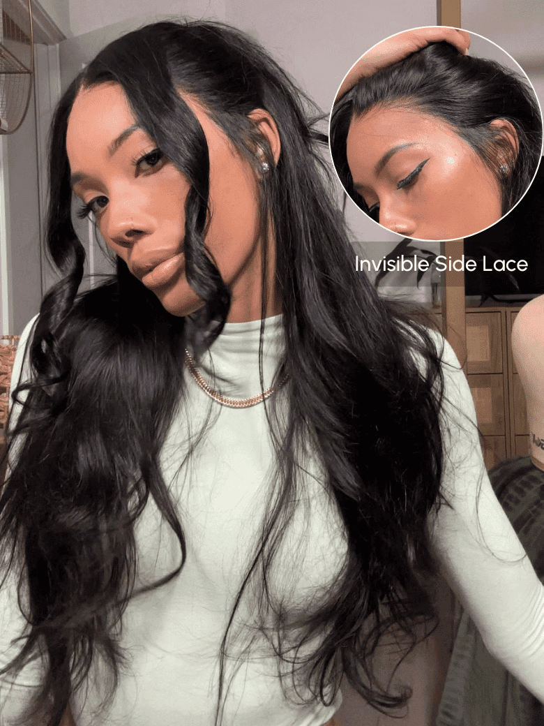 13x4 Pre-Everything™ HD Lace & Transparent Lace Front Pull And Go 3D Body Wave Wig Real Ear To Ear With Invisi Drawstring Wig