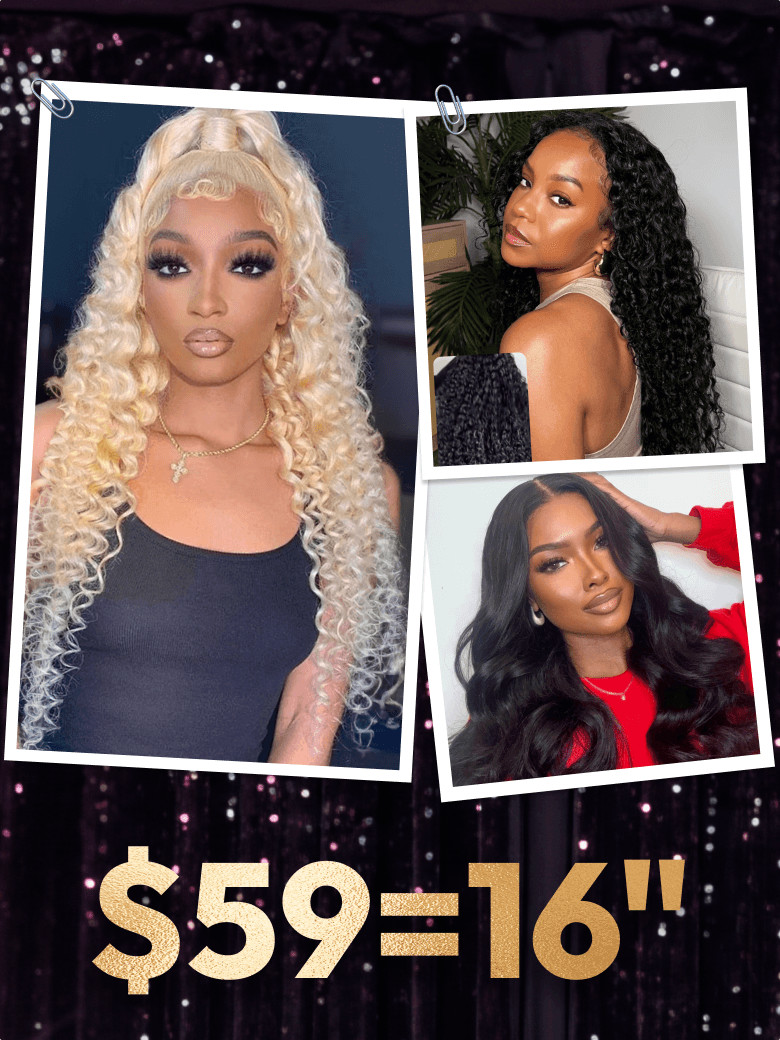 Unice Flash Sale Glueless Wigs 13x4 Front Lace/ 250% Density/ Body Wave... 16 Inch Wigs