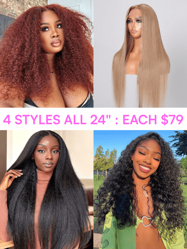 Reddish Brown Kinky Curly/ Silk Straight/Kinky Straight/Deep Wave