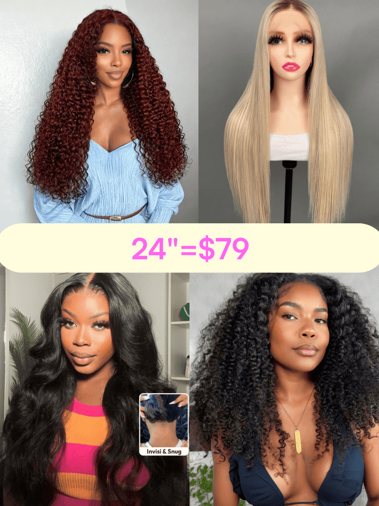 6x4.5 Glueless Lace Wig | 13x4 Lace Front Wig | 13x4 Invisible HD Lace Bye Bye Cap Wig | Glueless V Part Wig