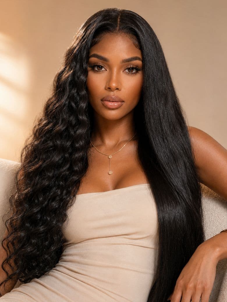 [ Ameera Same ] UNice 13x4 Bye Bye Slip™ Vacation-Ready 2-in-1 Straight to Water Wave Glueless 100% Human Hair Wig